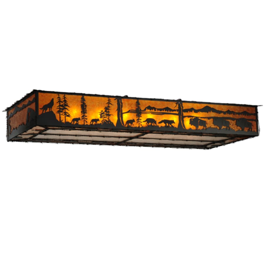 Meyda Tiffany Wildlife at Dusk 12 Light 81" Wide Flush Mount Ceiling Fixture