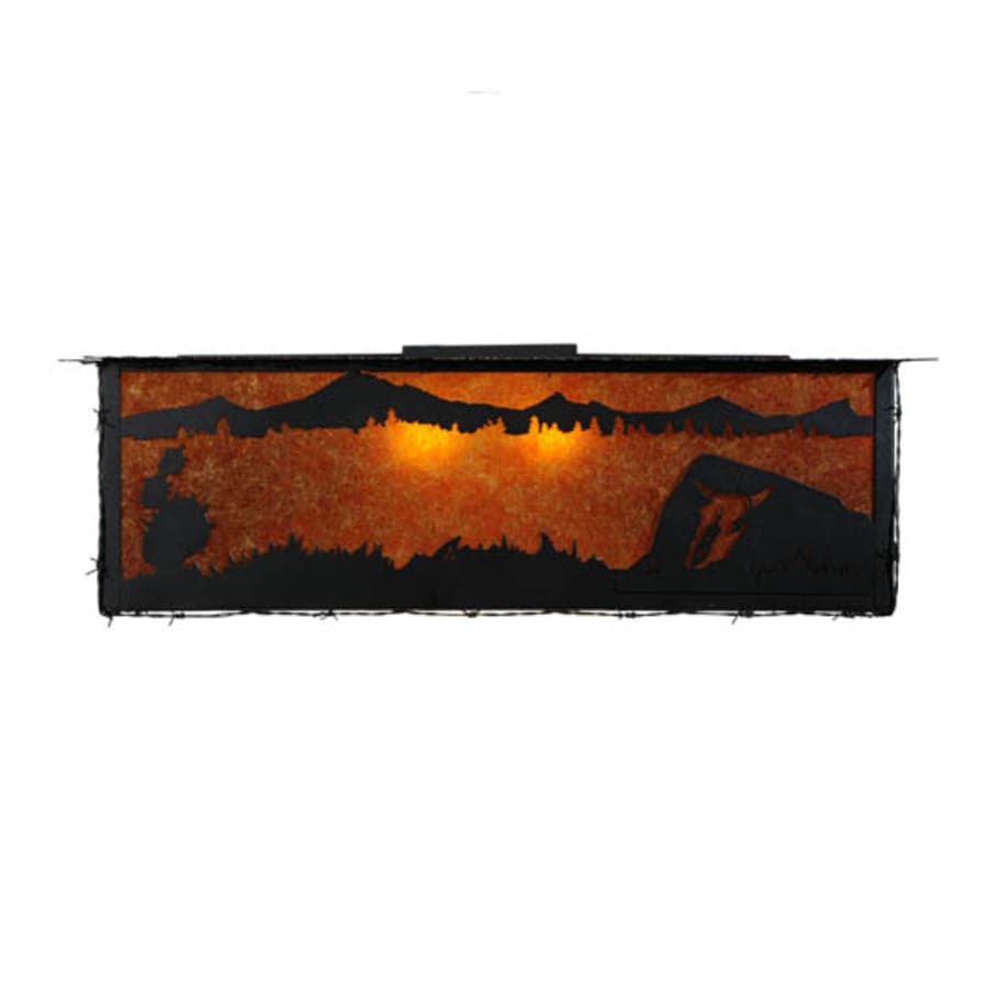 Meyda Tiffany Wildlife at Dusk 12 Light 81" Wide Flush Mount Ceiling Fixture