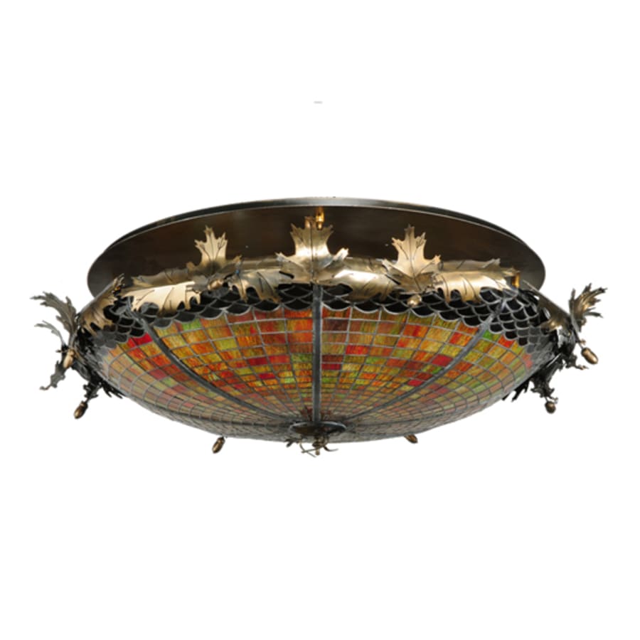 Meyda Tiffany Greenbriar Oak 6 Light 44" Wide Semi-Flush Bowl Ceiling Fixture
