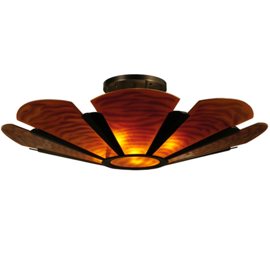 Meyda Tiffany Metro Fusion 4 Light 49" Wide Semi-Flush Bowl Ceiling Fixture - Mahogany Bronze Finish