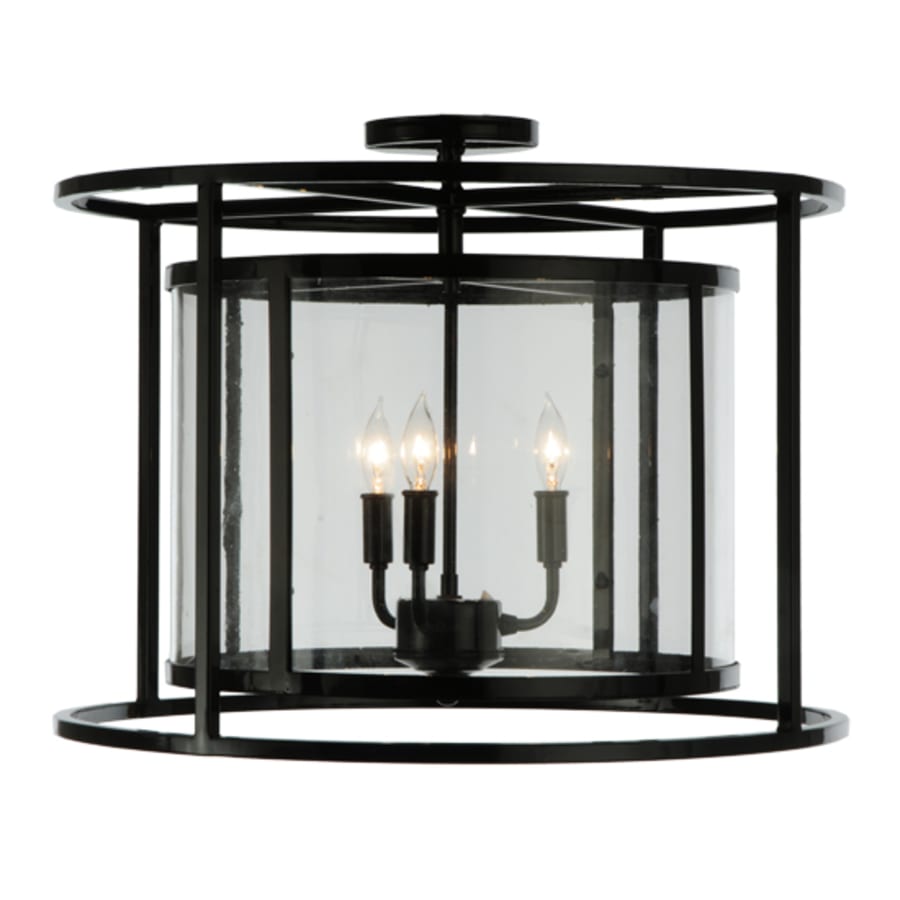 Meyda Tiffany Kitzi Cilindro 3 Light 22" Wide Semi-Flush Drum Ceiling Fixture