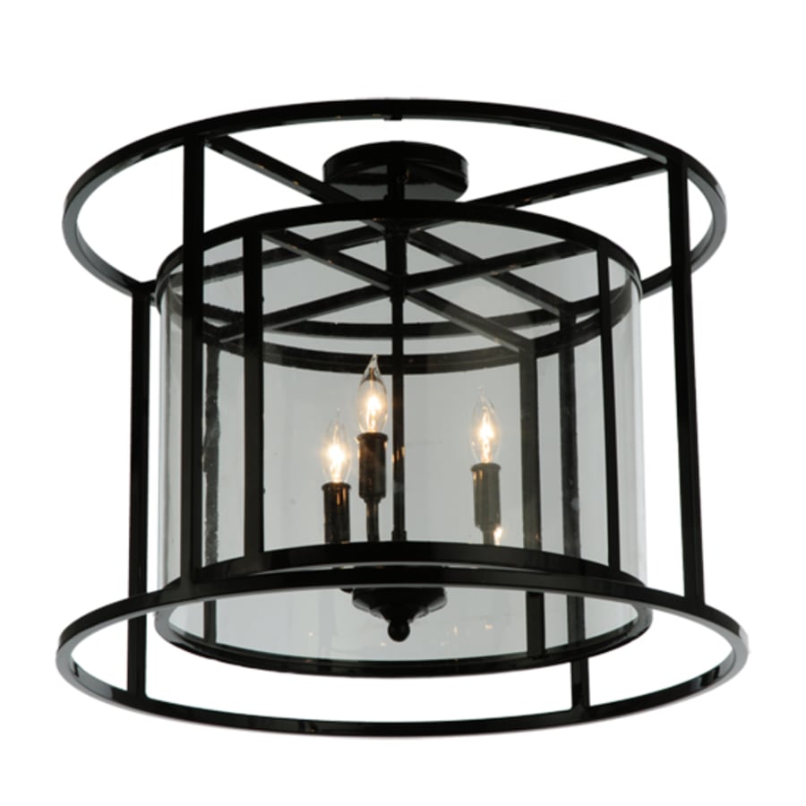 Meyda Tiffany Kitzi Cilindro 3 Light 22" Wide Semi-Flush Drum Ceiling Fixture