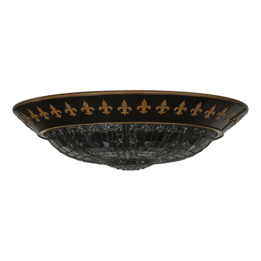 Meyda Tiffany Fleur-de-lis 8 Light 53" Wide Flush Mount Bowl Ceiling Fixture