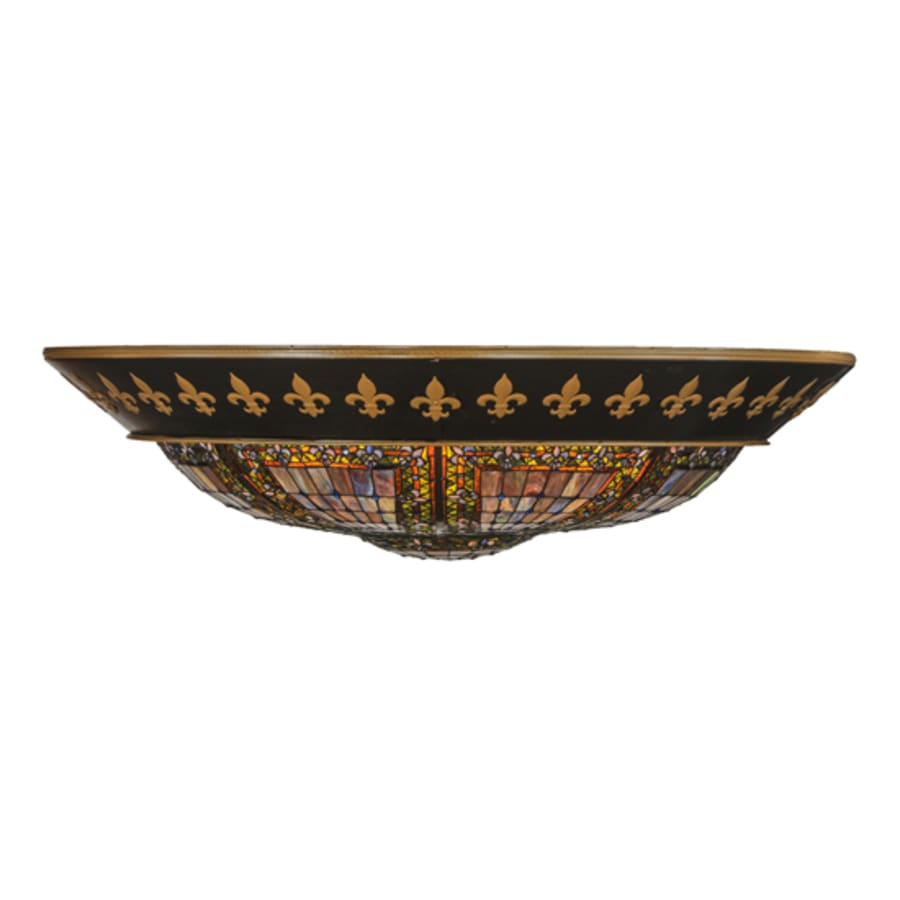 Meyda Tiffany Fleur-de-lis 8 Light 53" Wide Flush Mount Bowl Ceiling Fixture