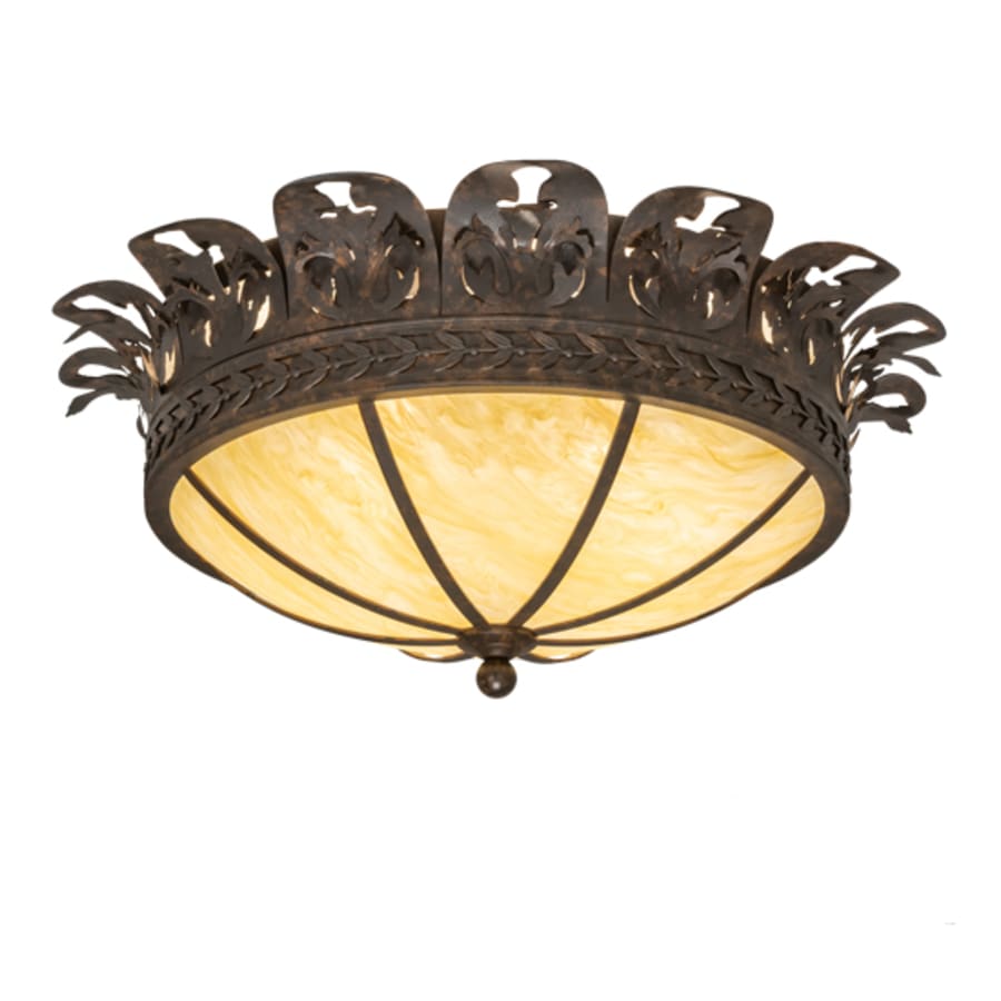 Meyda Tiffany Crowne 4 Light 28" Wide Semi-Flush Bowl Ceiling Fixture