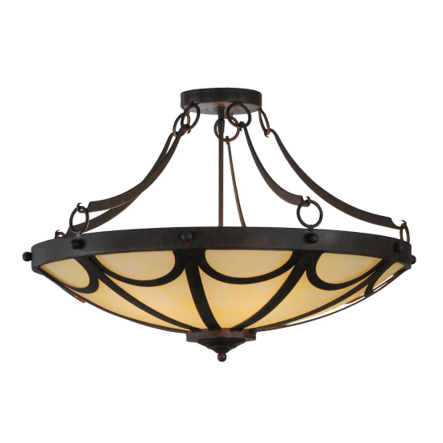 Meyda Tiffany Carousel 5 Light 29" Wide Semi-Flush Bowl Ceiling Fixture