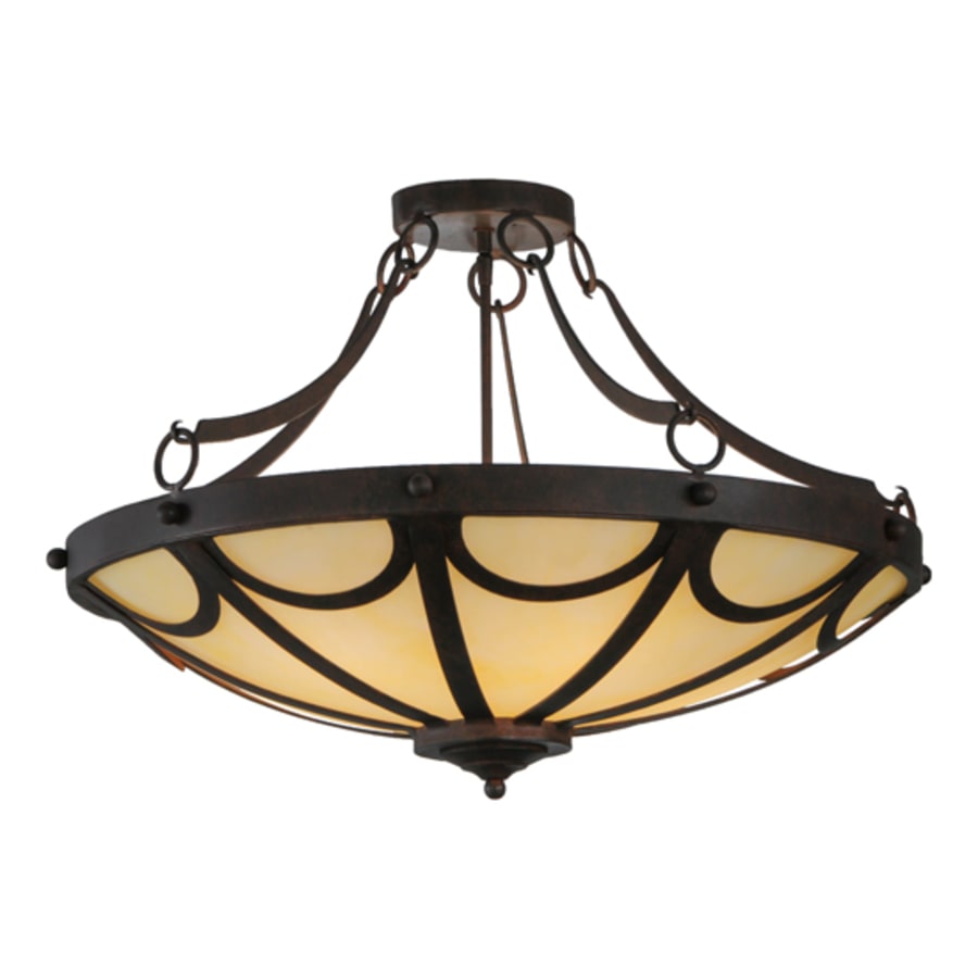 Meyda Tiffany Carousel 5 Light 29" Wide Semi-Flush Bowl Ceiling Fixture