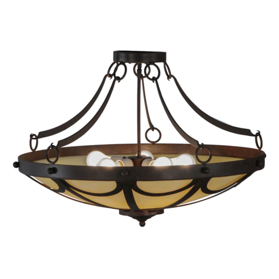 Meyda Tiffany Carousel 5 Light 29" Wide Semi-Flush Bowl Ceiling Fixture