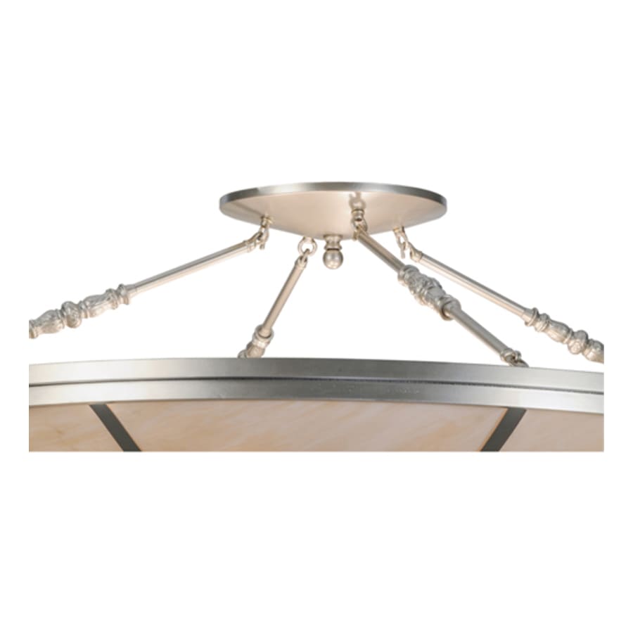 Meyda Tiffany Commerce 4 Light 45" Wide Semi-Flush Bowl Ceiling Fixture - Nickel Finish
