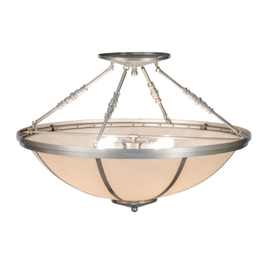 Meyda Tiffany Commerce 4 Light 35" Wide Semi-Flush Bowl Ceiling Fixture - Nickel Finish