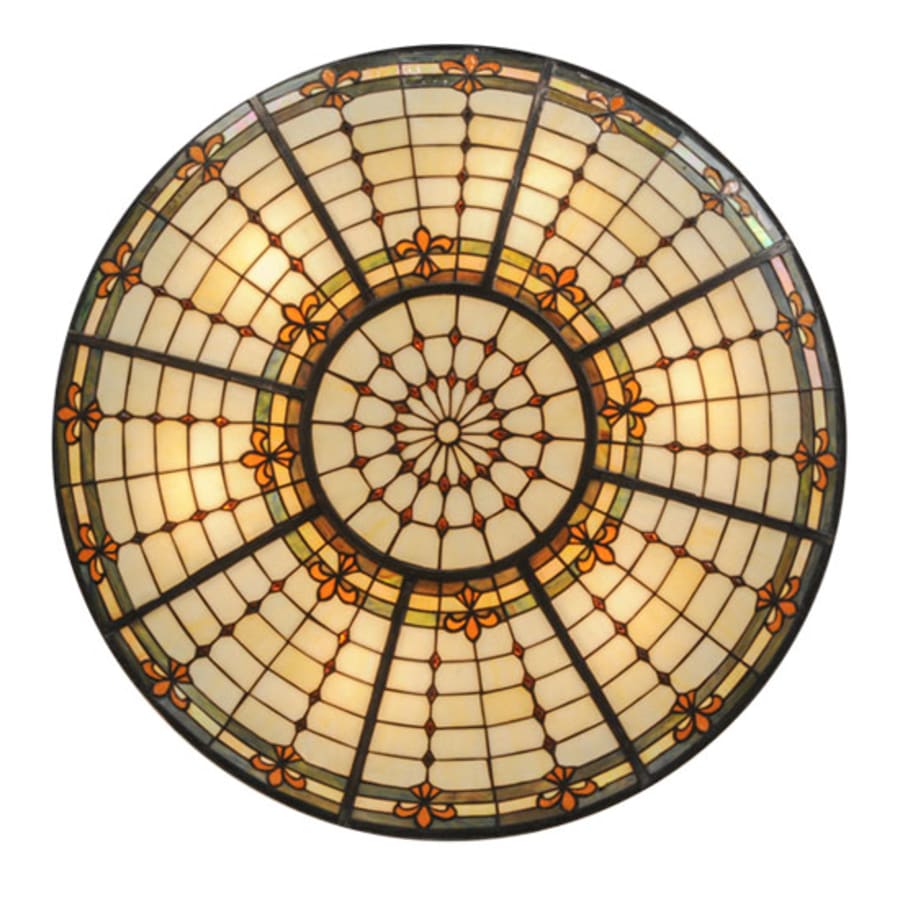 Meyda Tiffany Fleur-de-lis 6 Light 36" Wide Semi-Flush Bowl Ceiling Fixture