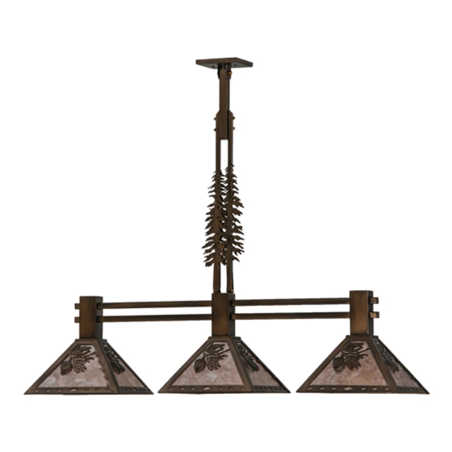 Meyda Tiffany Tall Pines 3 Light 45" Wide Linear Pendant
