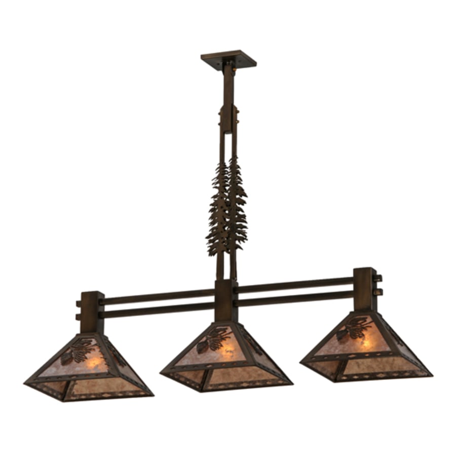 Meyda Tiffany Tall Pines 3 Light 45" Wide Linear Pendant