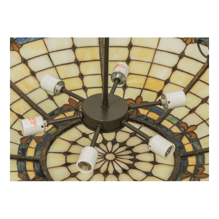 Meyda Tiffany Fleur-de-Lite 6 Light 38" Wide Semi-Flush Bowl Ceiling Fixture