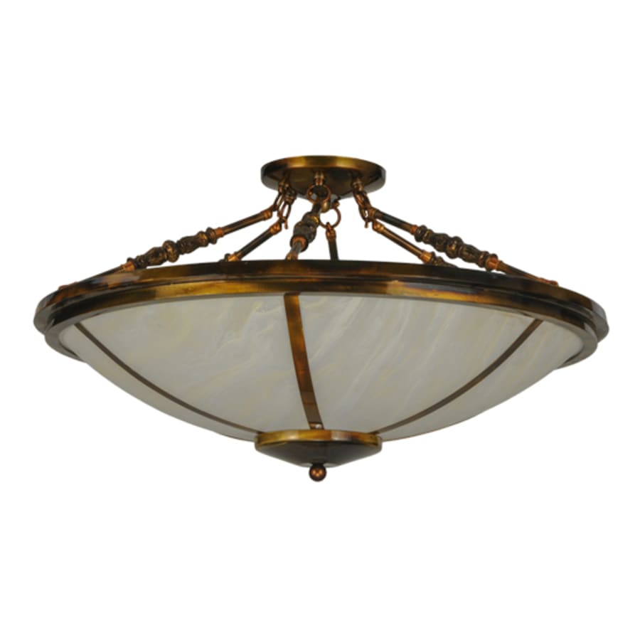 Meyda Tiffany Commerce 4 Light 31" Wide Semi-Flush Bowl Ceiling Fixture - Light Burnished Transparent Gold Finish