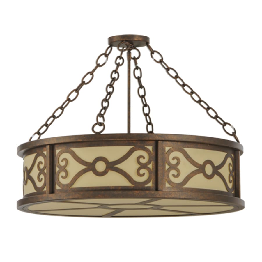 Meyda Tiffany Donya 4 Light 26" Wide Semi-Flush Drum Ceiling Fixture - Gilded Tobacco Finish