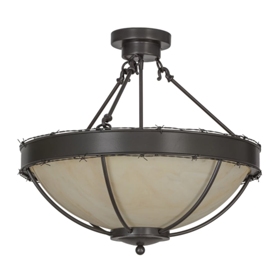 Meyda Tiffany Barbed Wire 4 Light 24" Wide Semi-Flush Bowl Ceiling Fixture