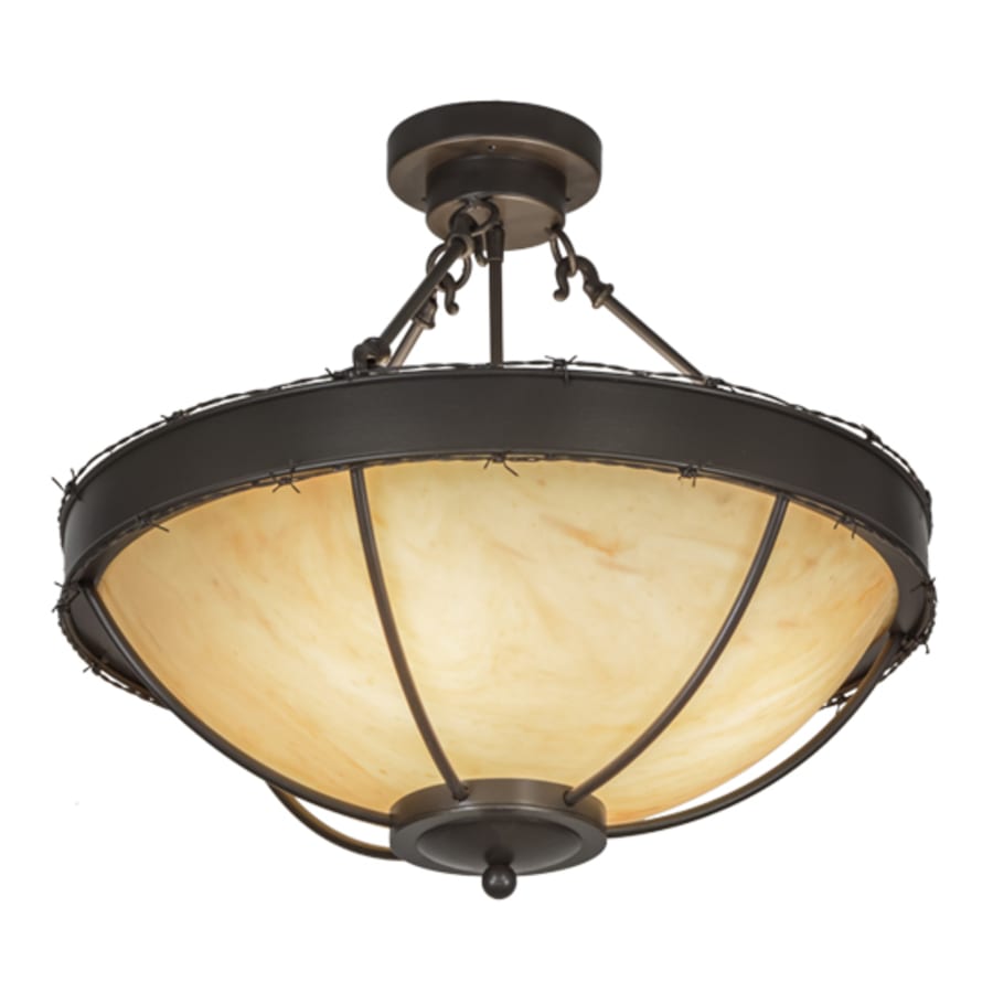 Meyda Tiffany Barbed Wire 4 Light 24" Wide Semi-Flush Bowl Ceiling Fixture