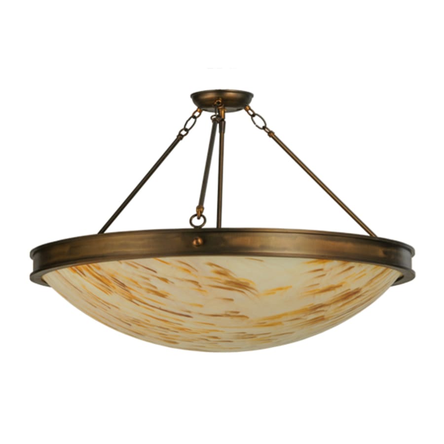 Meyda Tiffany Dionne 3 Light 30" Wide Semi-Flush Bowl Ceiling Fixture - Antique Copper Finish
