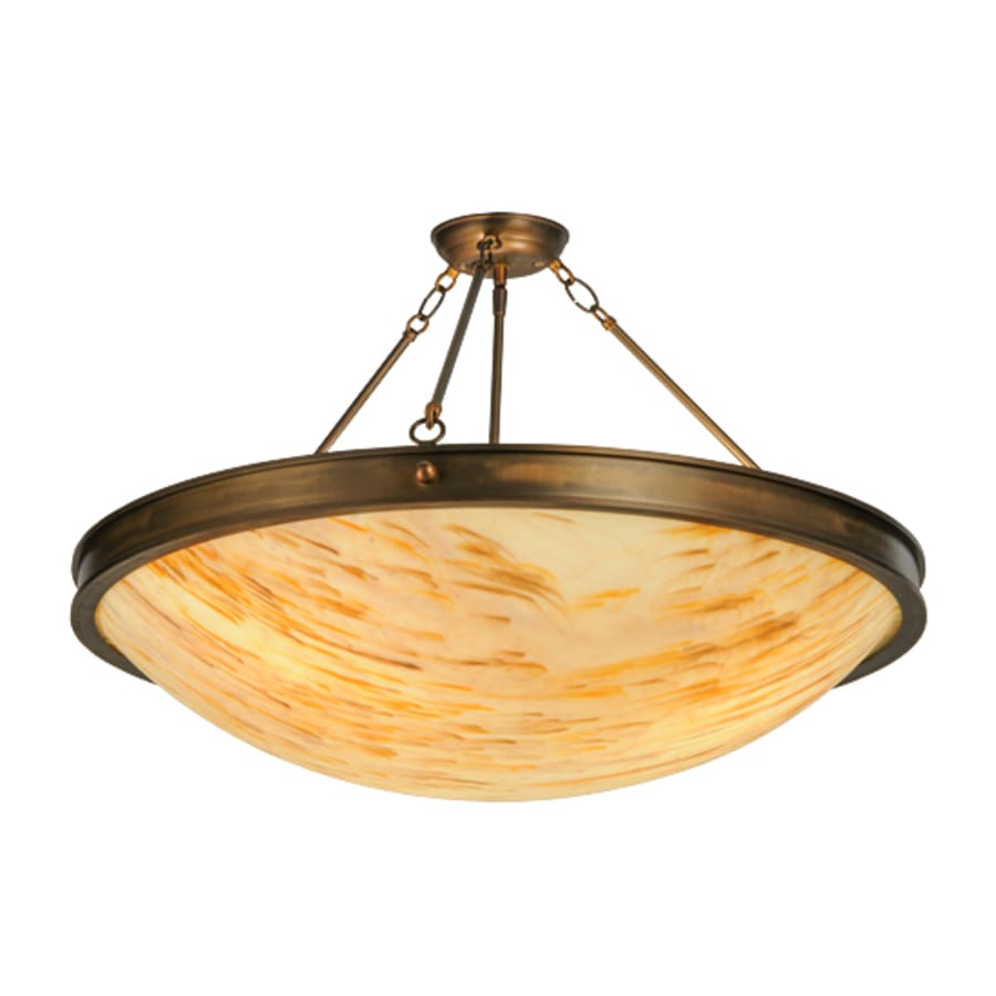 Meyda Tiffany Dionne 3 Light 30" Wide Semi-Flush Bowl Ceiling Fixture - Antique Copper Finish