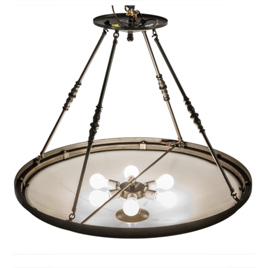 Meyda Tiffany Commerce 6 Light 36" Wide Semi-Flush Bowl Ceiling Fixture - Timeless Bronze Finish