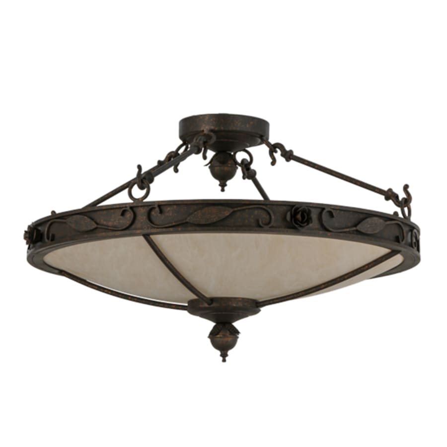 Meyda Tiffany Arabesque 4 Light 28" Wide Semi-Flush Bowl Ceiling Fixture - Copper Rust Finish