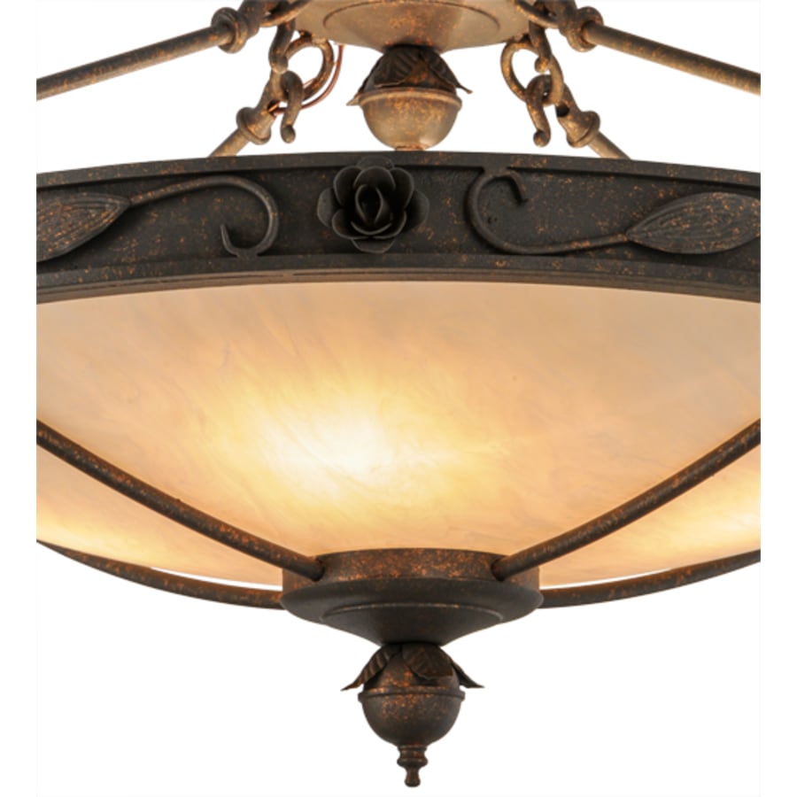 Meyda Tiffany Arabesque 4 Light 28" Wide Semi-Flush Bowl Ceiling Fixture - Copper Rust Finish