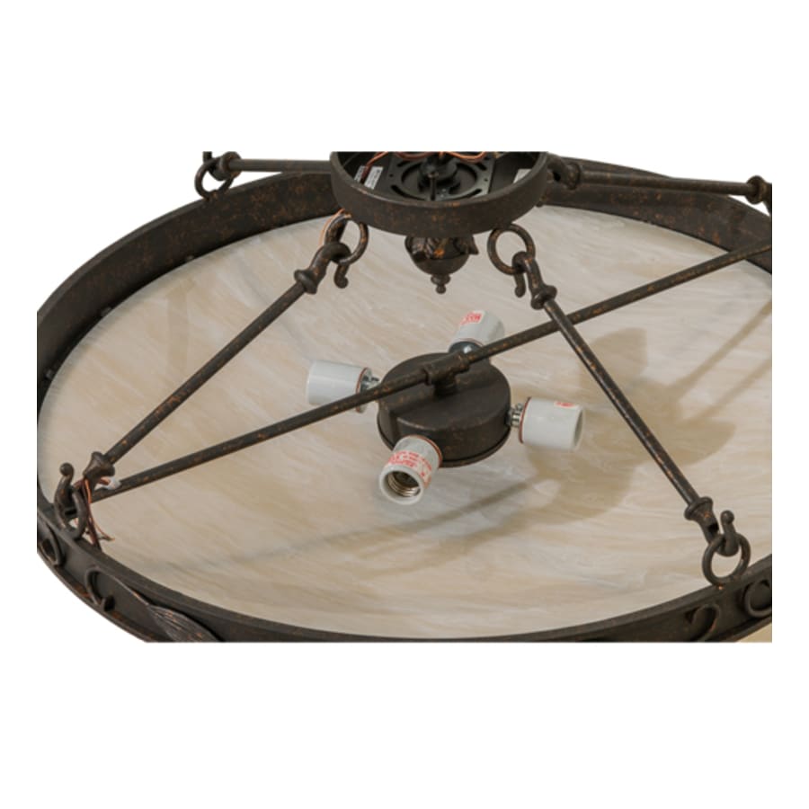 Meyda Tiffany Arabesque 4 Light 28" Wide Semi-Flush Bowl Ceiling Fixture - Copper Rust Finish