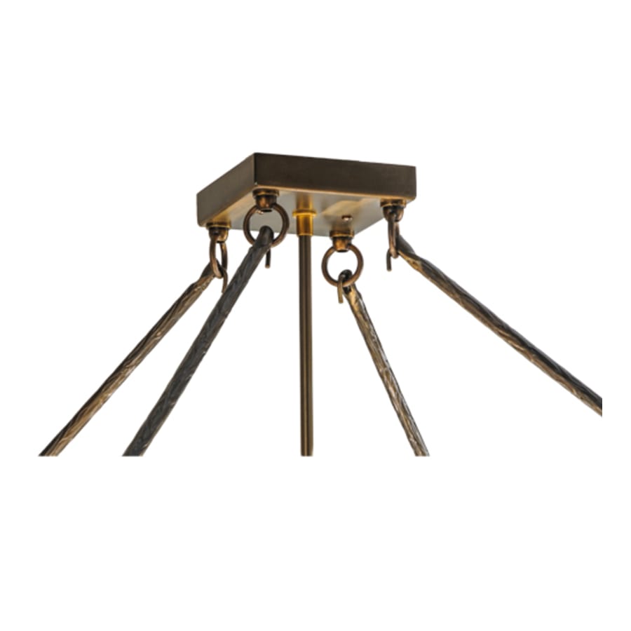 Meyda Tiffany Backyard Friends 4 Light 30" Wide Semi-Flush Ceiling Fixture with Azure Glass Shade - Antique Copper Finish