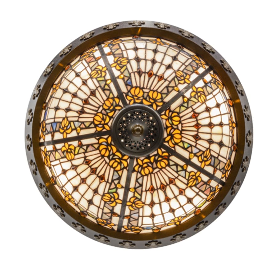 Meyda Tiffany Fleur-de-lis 4 Light 19" Wide Semi-Flush Bowl Ceiling Fixture