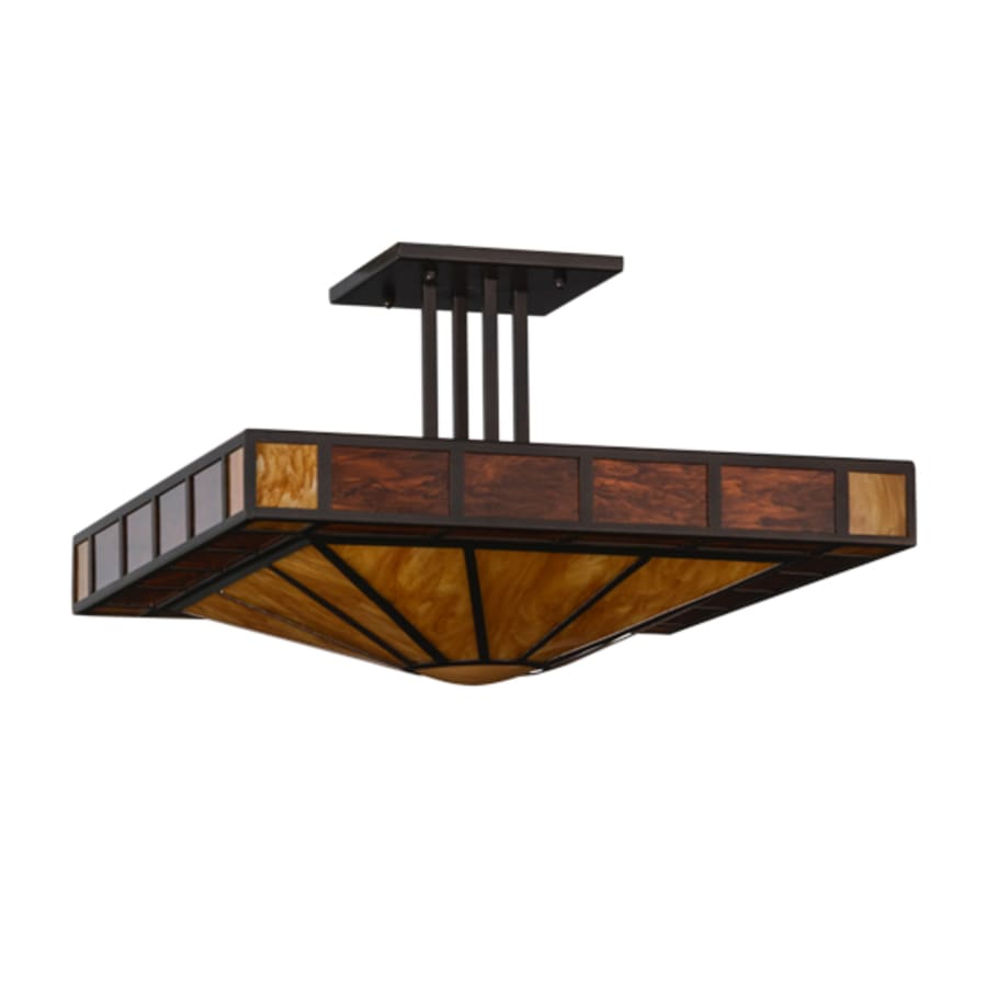 Meyda Tiffany Zuvan Prime 4 Light 34" Wide Semi-Flush Square Ceiling Fixture