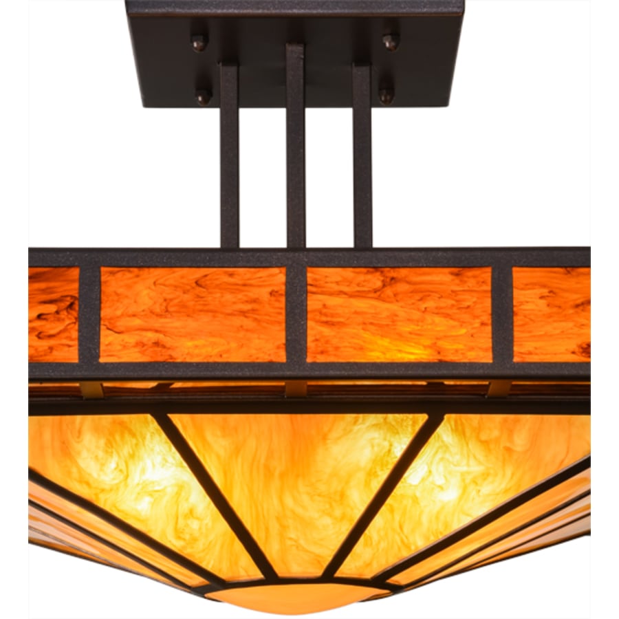 Meyda Tiffany Zuvan Prime 4 Light 34" Wide Semi-Flush Square Ceiling Fixture