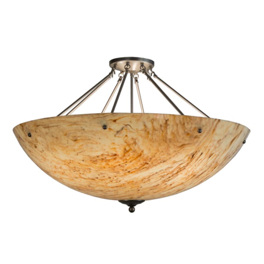 Meyda Tiffany Madison 8 Light 36" Wide Semi-Flush Bowl Ceiling Fixture - Nickel Finish