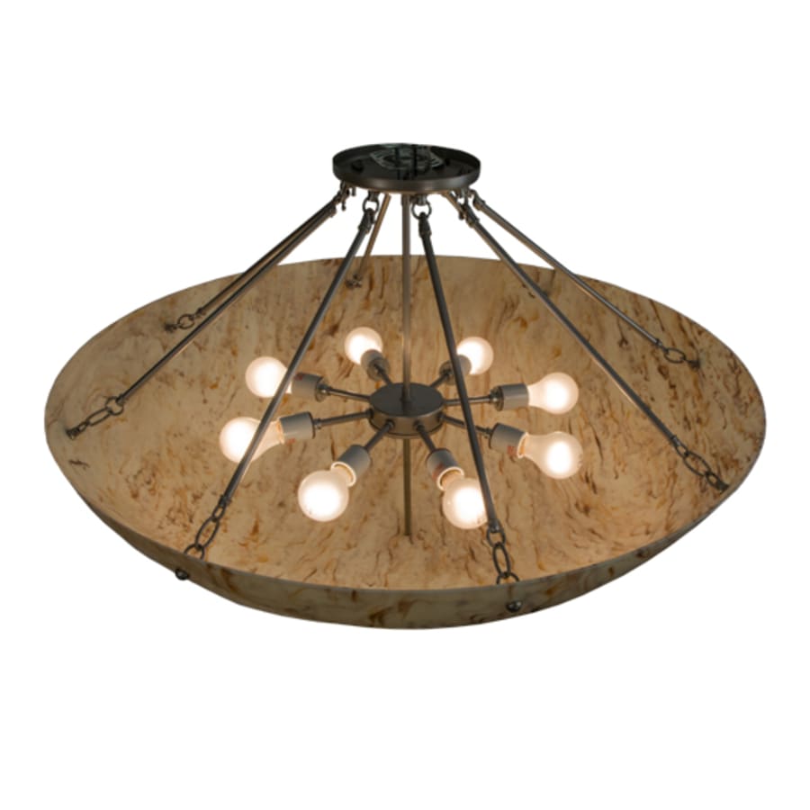 Meyda Tiffany Madison 8 Light 36" Wide Semi-Flush Bowl Ceiling Fixture - Nickel Finish