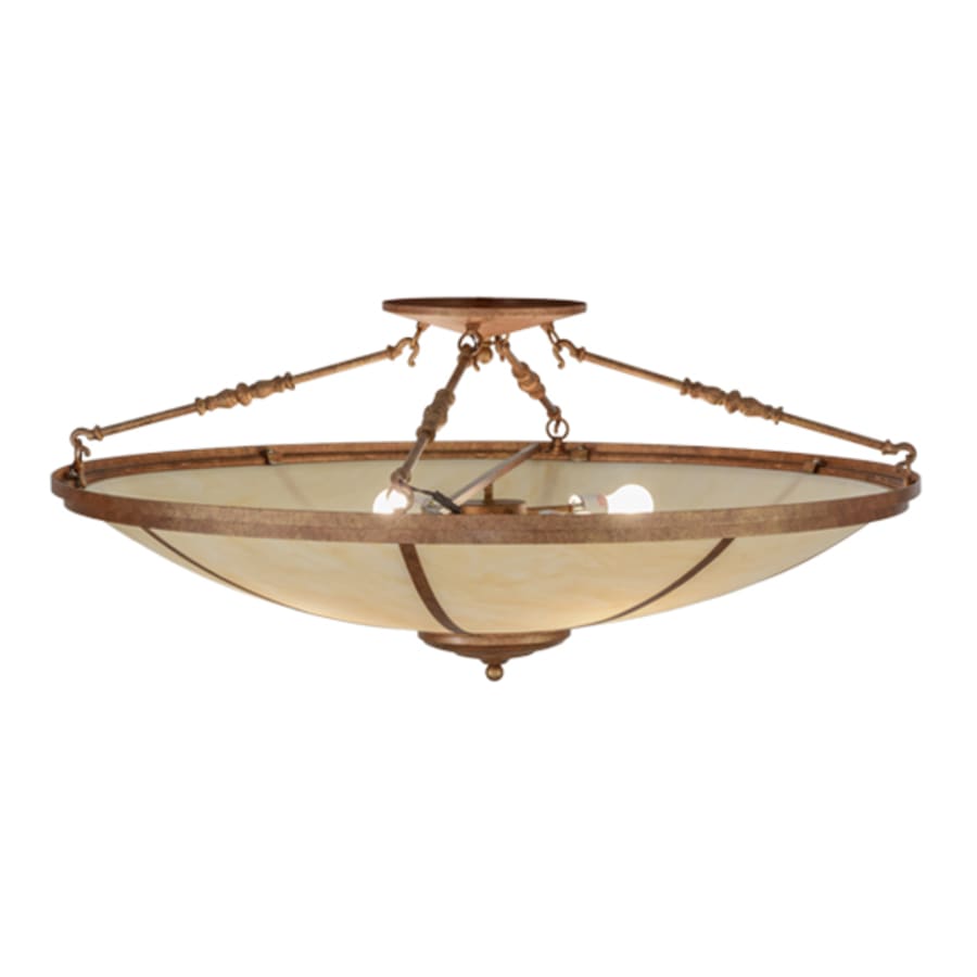 Meyda Tiffany Commerce 4 Light 45" Wide Semi-Flush Bowl Ceiling Fixture - Autumn Leaf Finish