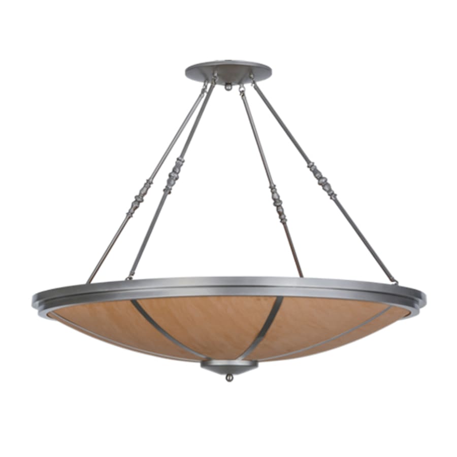 Meyda Tiffany Commerce 8 Light 48" Wide Semi-Flush Bowl Ceiling Fixture - Nickel Finish