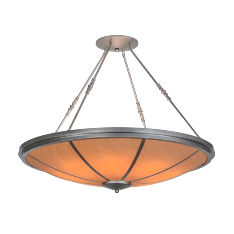 Meyda Tiffany Commerce 8 Light 48" Wide Semi-Flush Bowl Ceiling Fixture - Nickel Finish