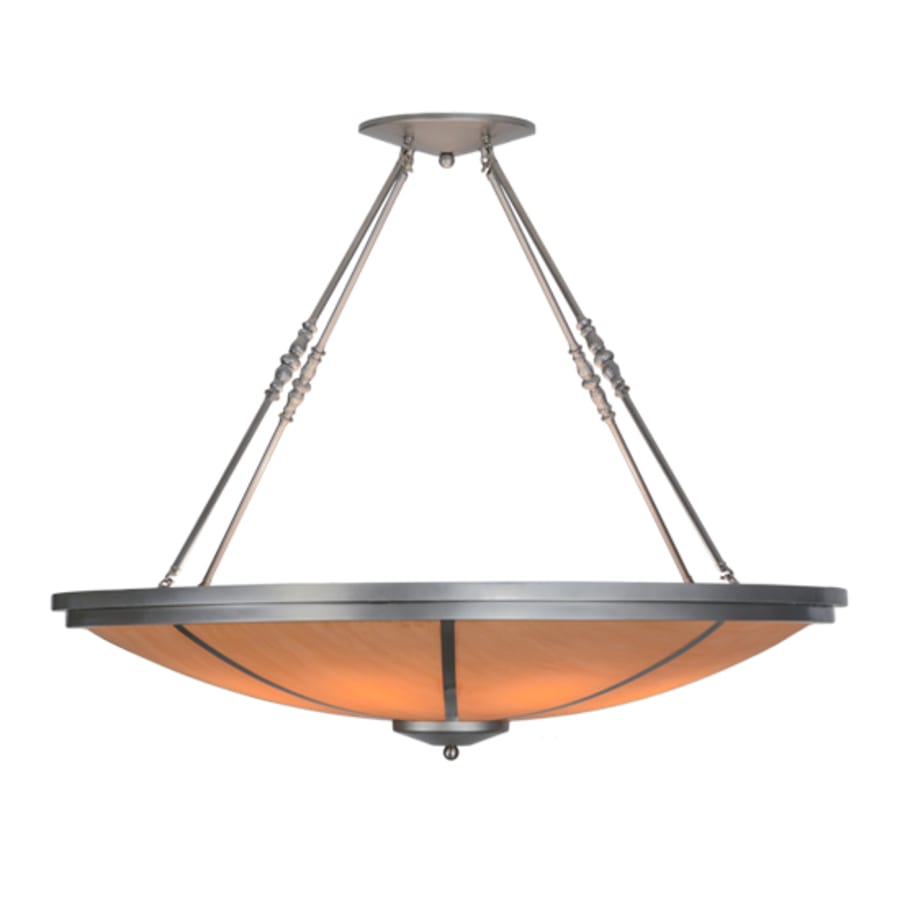 Meyda Tiffany Commerce 8 Light 48" Wide Semi-Flush Bowl Ceiling Fixture - Nickel Finish