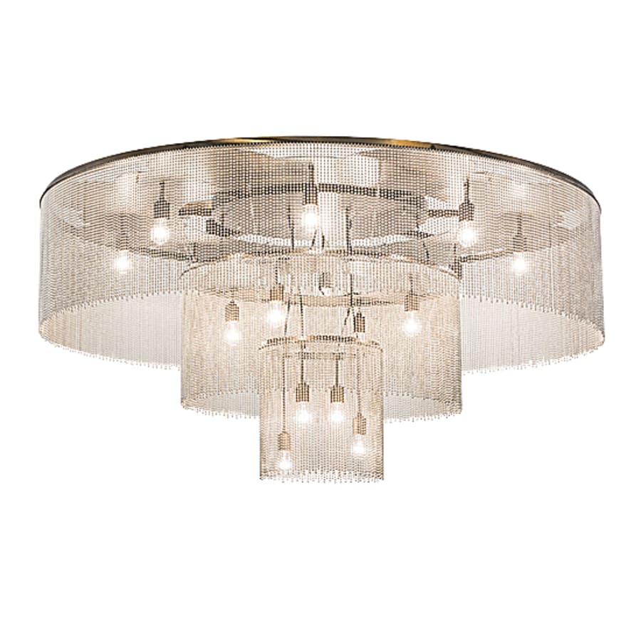 Meyda Tiffany Niagara 16 Light 72" Wide Flush Mount Ceiling Fixture - Antique Copper / Nickel Finish