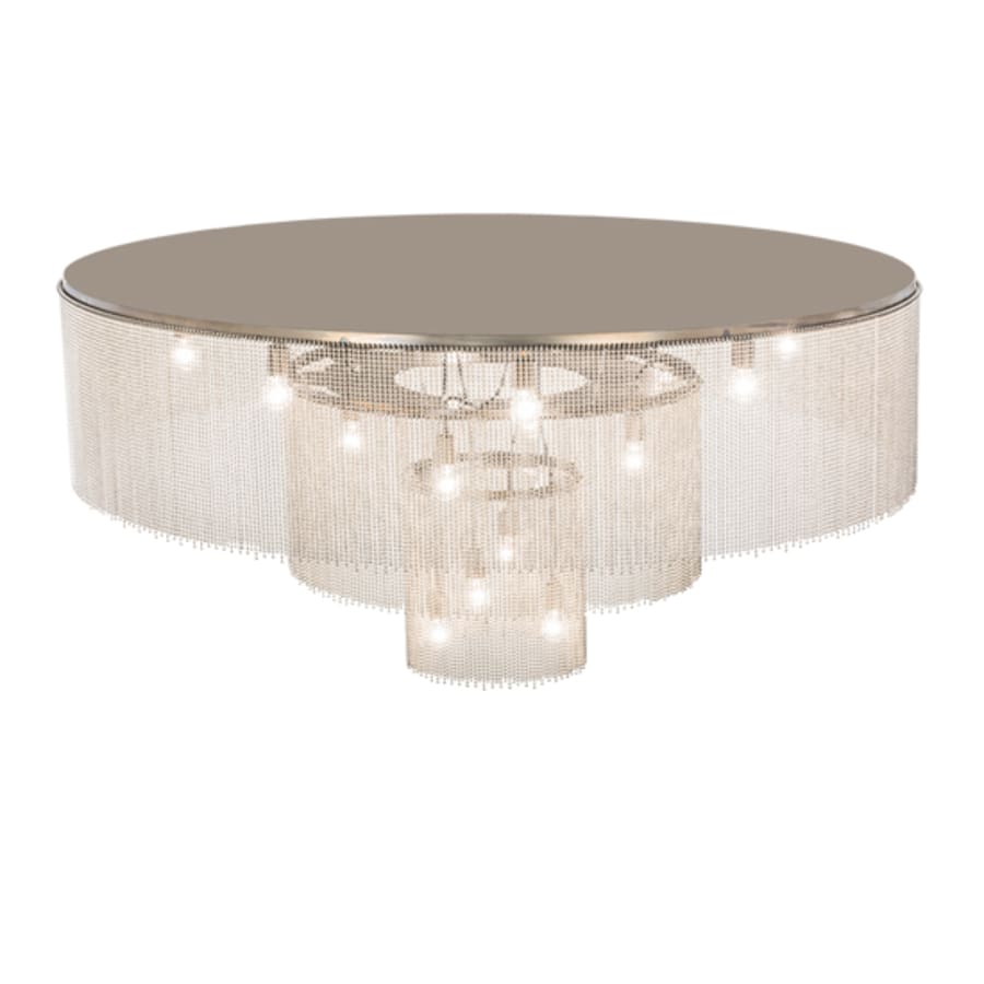 Meyda Tiffany Niagara 16 Light 72" Wide Flush Mount Ceiling Fixture - Antique Copper / Nickel Finish