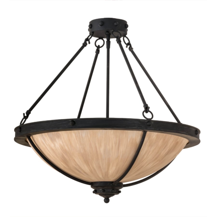 Meyda Tiffany Freya 3 Light 24" Wide Semi-Flush Bowl Ceiling Fixture - Costello Black Finish