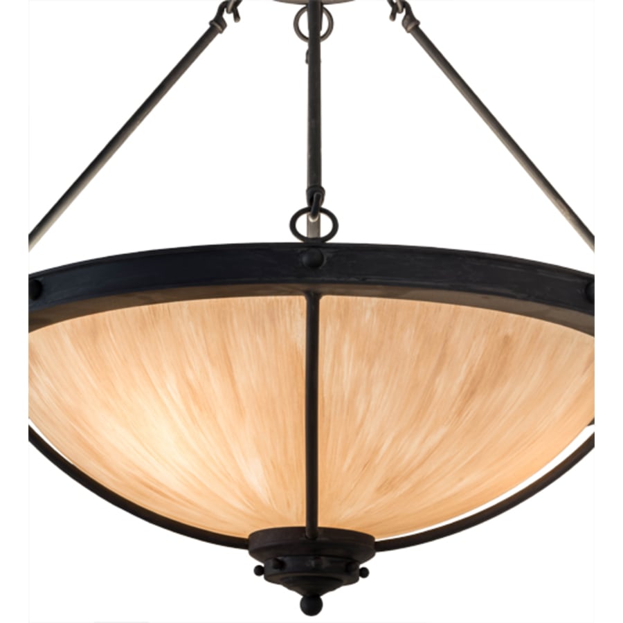 Meyda Tiffany Freya 3 Light 24" Wide Semi-Flush Bowl Ceiling Fixture - Costello Black Finish