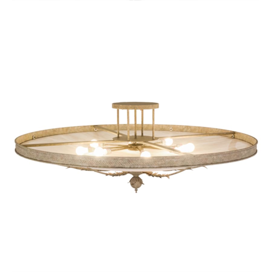 Meyda Tiffany Hoja 8 Light 60" Wide Semi-Flush Bowl Ceiling Fixture