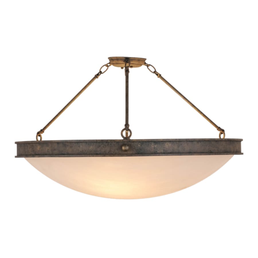 Meyda Tiffany Dionne 3 Light 30" Wide Semi-Flush Bowl Ceiling Fixture - Antiquity Finish