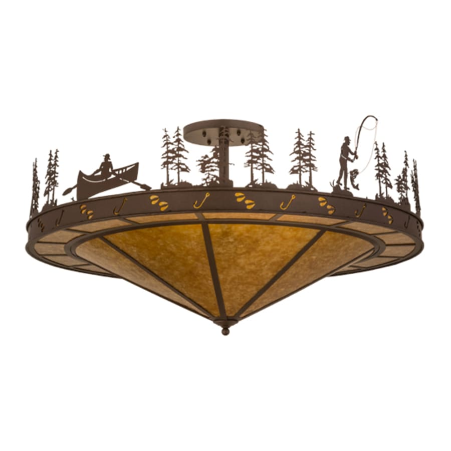 Meyda Tiffany Fishtracks 6 Light 48" Wide Semi-Flush Ceiling Fixture