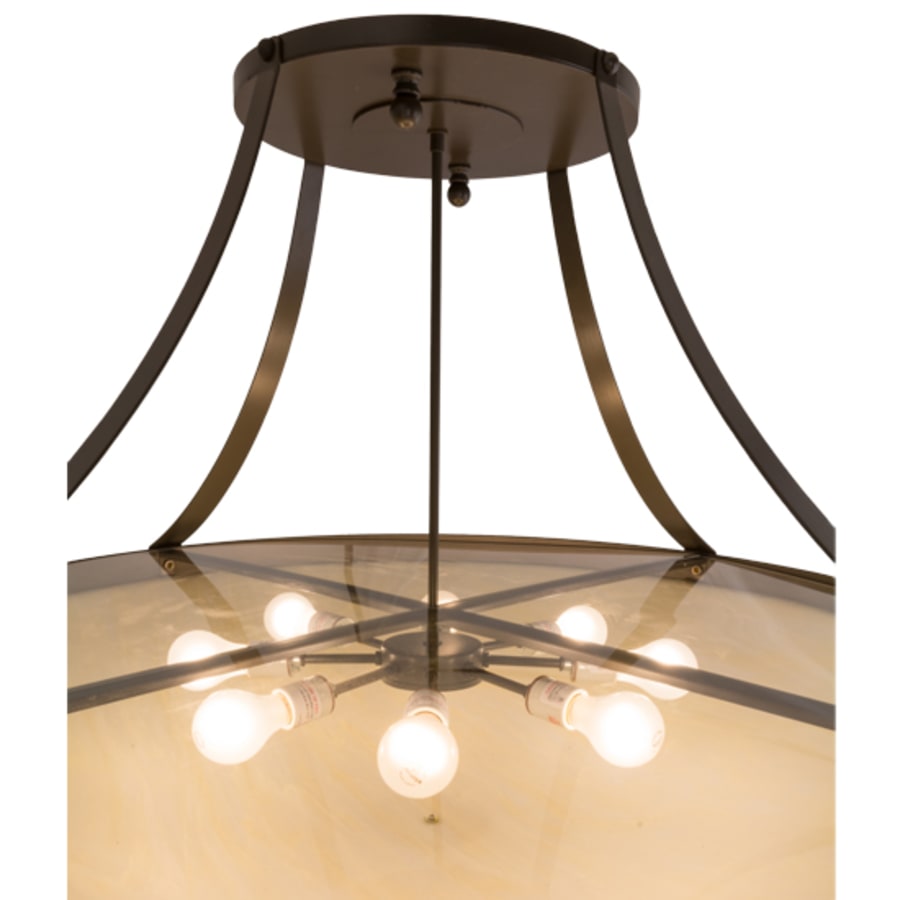 Meyda Tiffany Urban 8 Light 43" Wide Semi-Flush Bowl Ceiling Fixture - Timeless Bronze Finish
