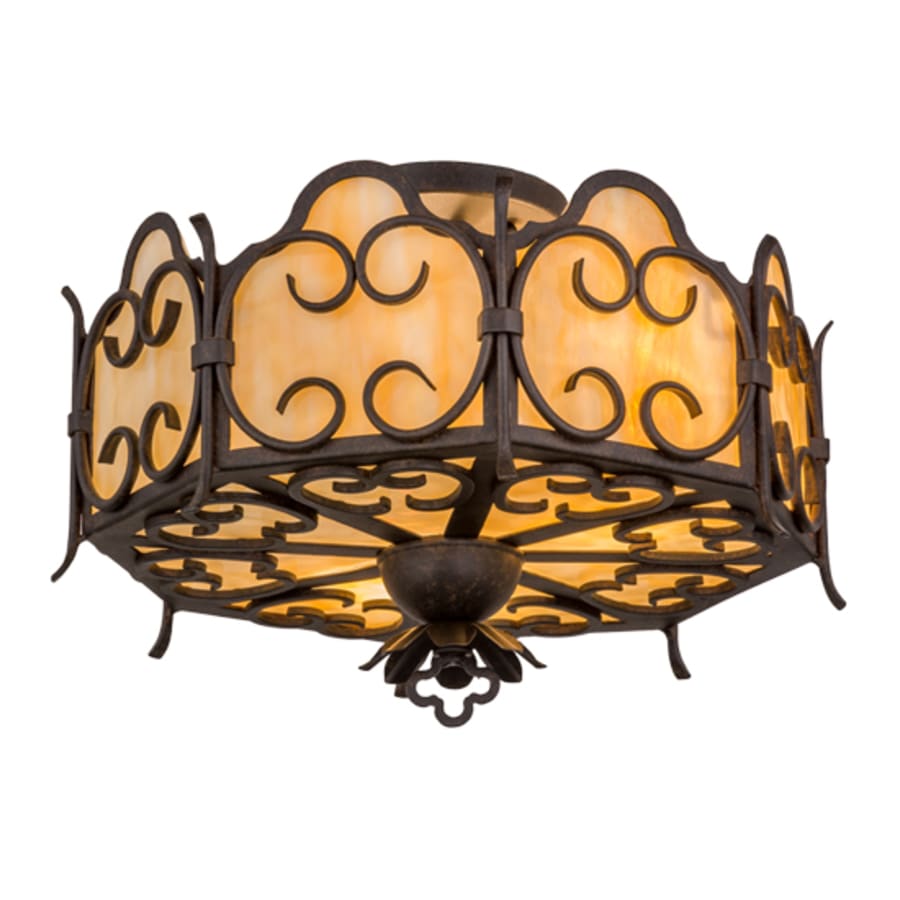 Meyda Tiffany Radha 3 Light 16" Wide Semi-Flush Drum Ceiling Fixture