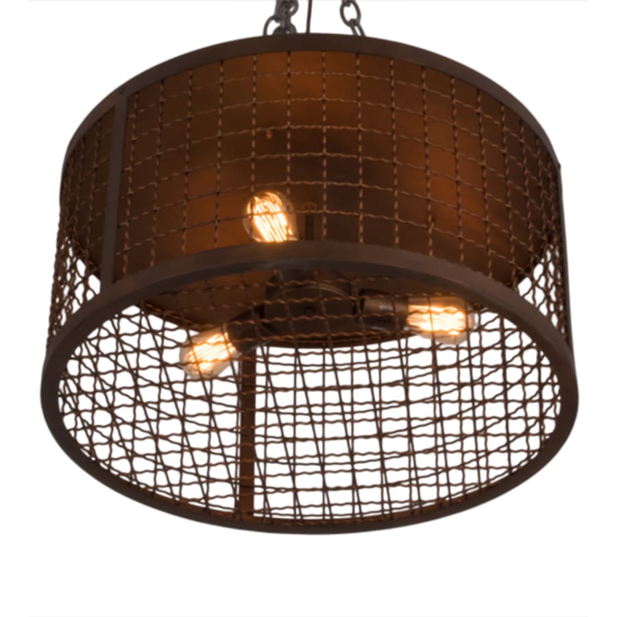 Meyda Tiffany Paloma Golpe 3 Light 24" Wide Flush Mount Drum Ceiling Fixture