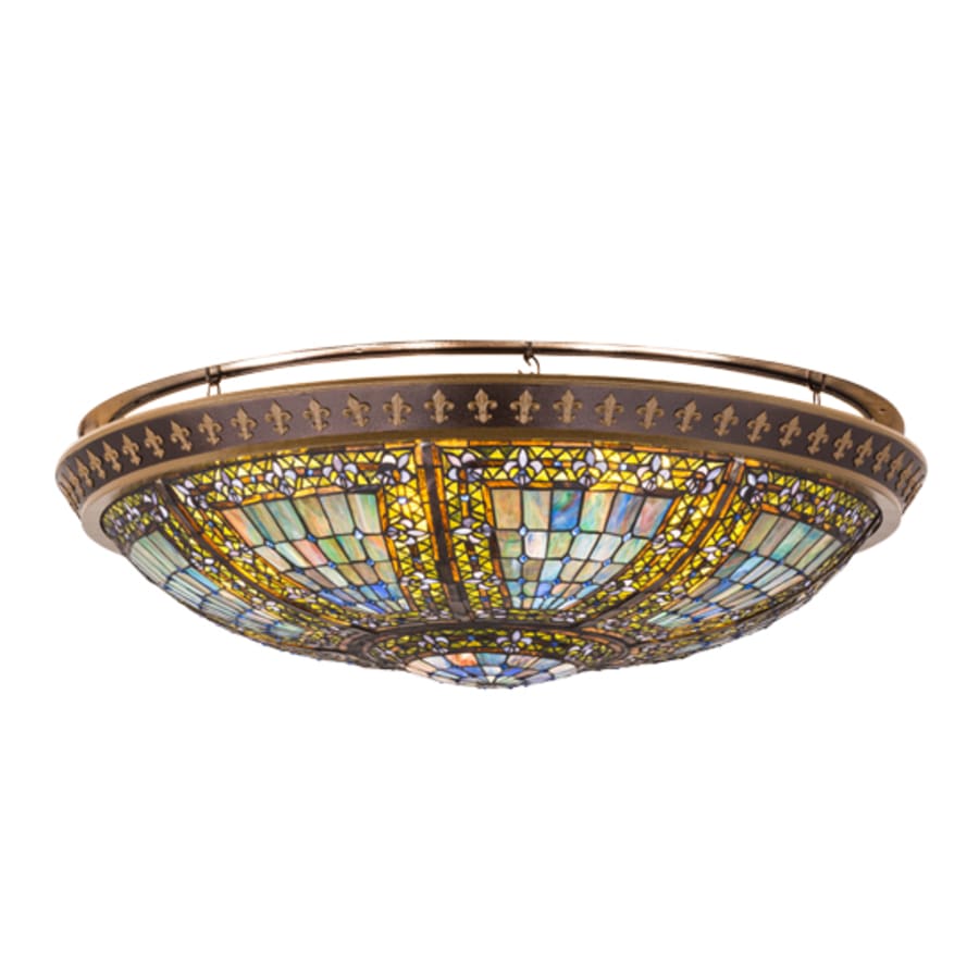 Meyda Tiffany Fleur-de-lis 8 Light 47" Wide Semi-Flush Bowl Ceiling Fixture