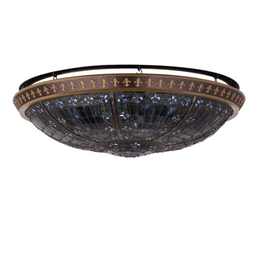 Meyda Tiffany Fleur-de-lis 8 Light 47" Wide Semi-Flush Bowl Ceiling Fixture